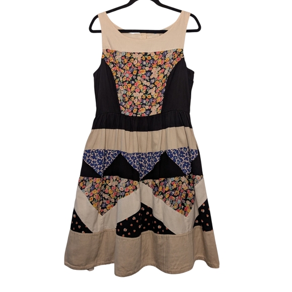 Anthropologie Dresses & Skirts - Anthropologie LeifNotes Patchwork Floral Fit & Flare Dress | Size 12 | Cotton